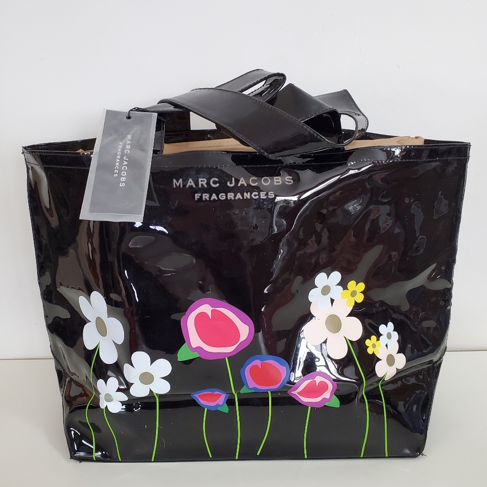 Marc Jacobs Fragrance transparent tote/beach bag size 18" x 12 " New